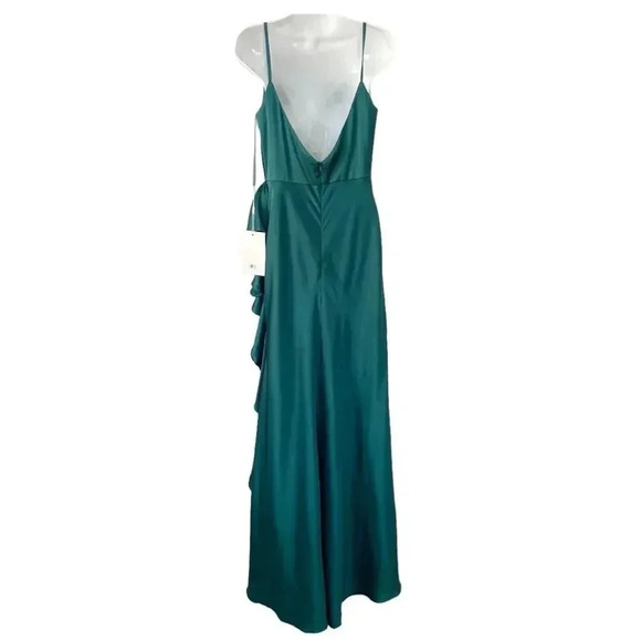 NWT Mac Duggal Satin Ruffled Asymmetrical Gown size 8 - Picture 4 of 9